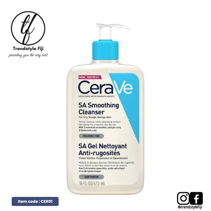 CeraVe SA Smoothing Cleanser + CeraVe Moisturizing Lotion (473ml/16floz) Combo