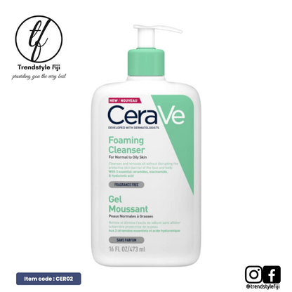 CeraVe Foaming Cleanser + CeraVe Moisturizing Lotion (473ml/16floz) Combo