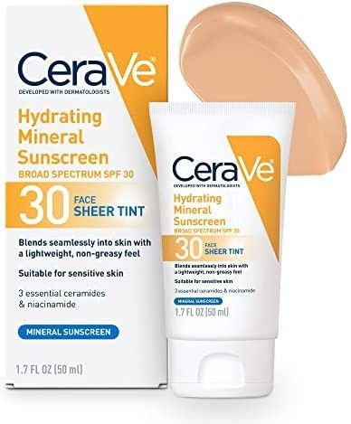 CeraVe Hydrating Mineral Sunscreen SPF 30 Face Sheer Tint