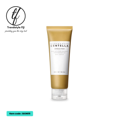 A tube of Skin1004 Centella Ampoule Foam, with a beige color and white cap, labeled in Korean and English.